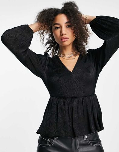 Blusa peplo in jacquard - Topshop - Modalova