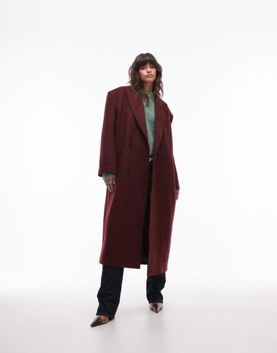 Cappotto premium misto lana elegante bordeaux - Topshop - Modalova