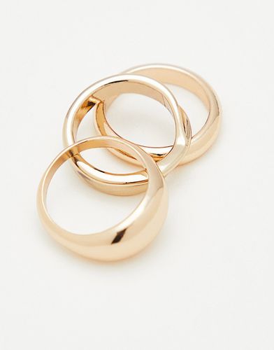 Confezione da 3 anelli asimmetrici color oro - Topshop - Modalova