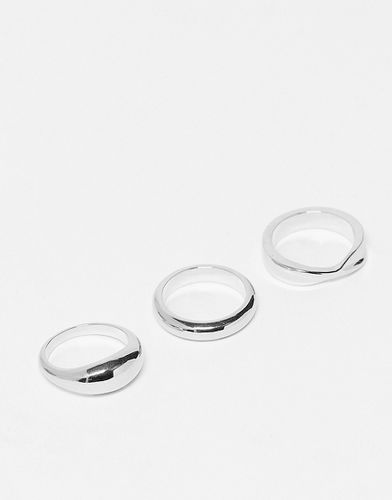 Confezione da 3 anelli spessi lisci placcati - Topshop - Modalova