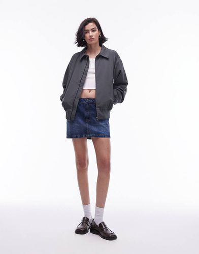 Giacca bomber oversize antracite slavato in cotone - Topshop - Modalova