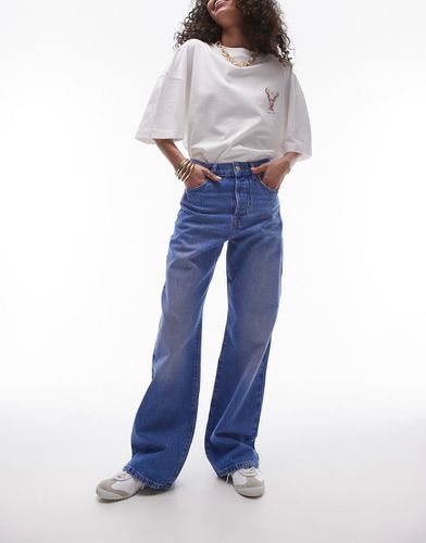 Jeans a colonna a vita medio alta medio acceso - Topshop - Modalova