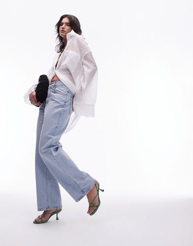 Jeans a colonna a vita medio alta lavaggio candeggiato vintage - Topshop - Modalova