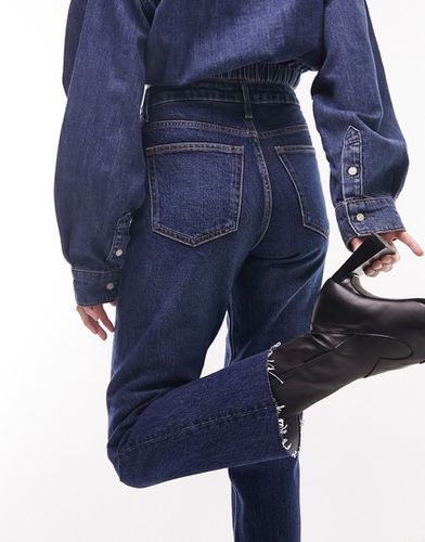 Jeans corti dritti a vita medio alta color indaco - Topshop - Modalova