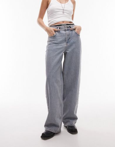 Jeans dritti candeggiati effetto sporco anni '90 - Topshop - Modalova
