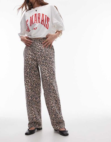 Jeans dritti leopardati - Topshop - Modalova