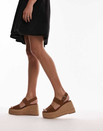 Jesse - Zeppe stile espadrille marroni in camoscio - Topshop - Modalova