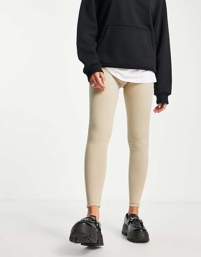 Leggings skinny a vita alta tortora a coste - Topshop - Modalova