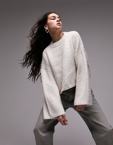 Maglione in maglia color crema con maniche ampie - Topshop - Modalova