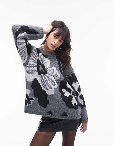 Maglione oversize a fiori grandi - Topshop - Modalova