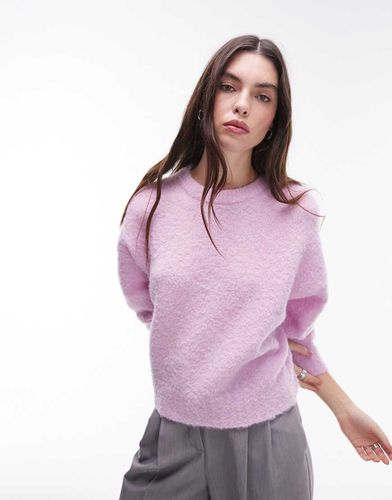 Maglione squadrato lavorato in bouclé lilla - Topshop - Modalova