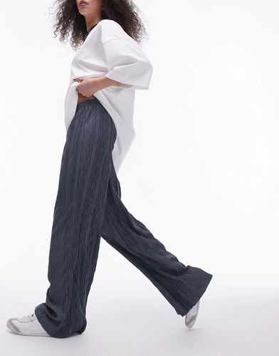 Pantaloni a fondo ampio stropicciati plissé antracite - Topshop - Modalova