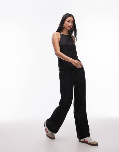 Pantaloni in raso gessato con coulisse - Topshop - Modalova