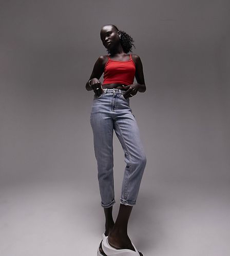 Original - Mom jeans lavaggio candeggiato - Topshop Petite - Modalova