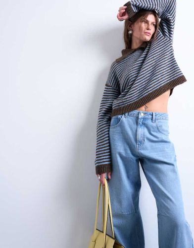 Pull en maille à rayures avec col - Topshop - Modalova