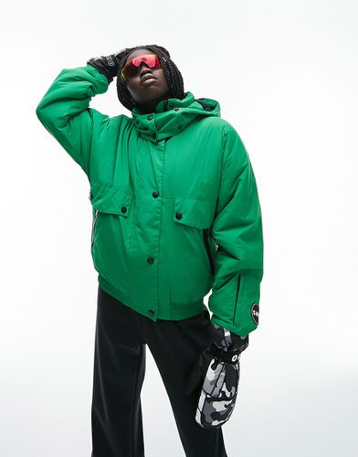 Sno - Piumino verde da sci con cappuccio - Topshop - Modalova