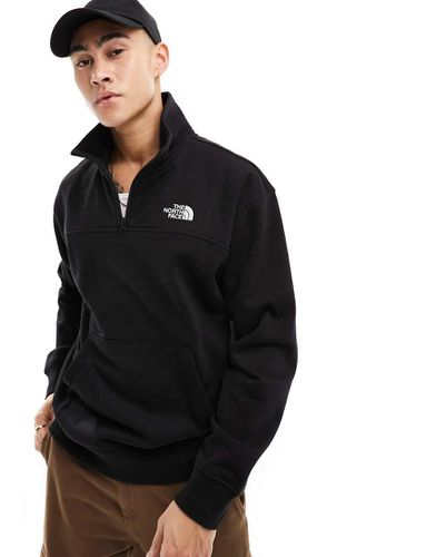 Essential - Felpa nera con logo e zip corta - The North Face - Modalova