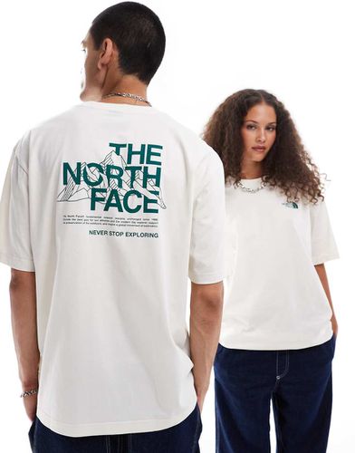 T-shirt oversize sporco con stampa di montagne sul retro - The North Face - Modalova