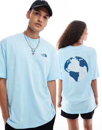 T-shirt oversize chiaro con stampa di mappamondo sul retro - The North Face - Modalova