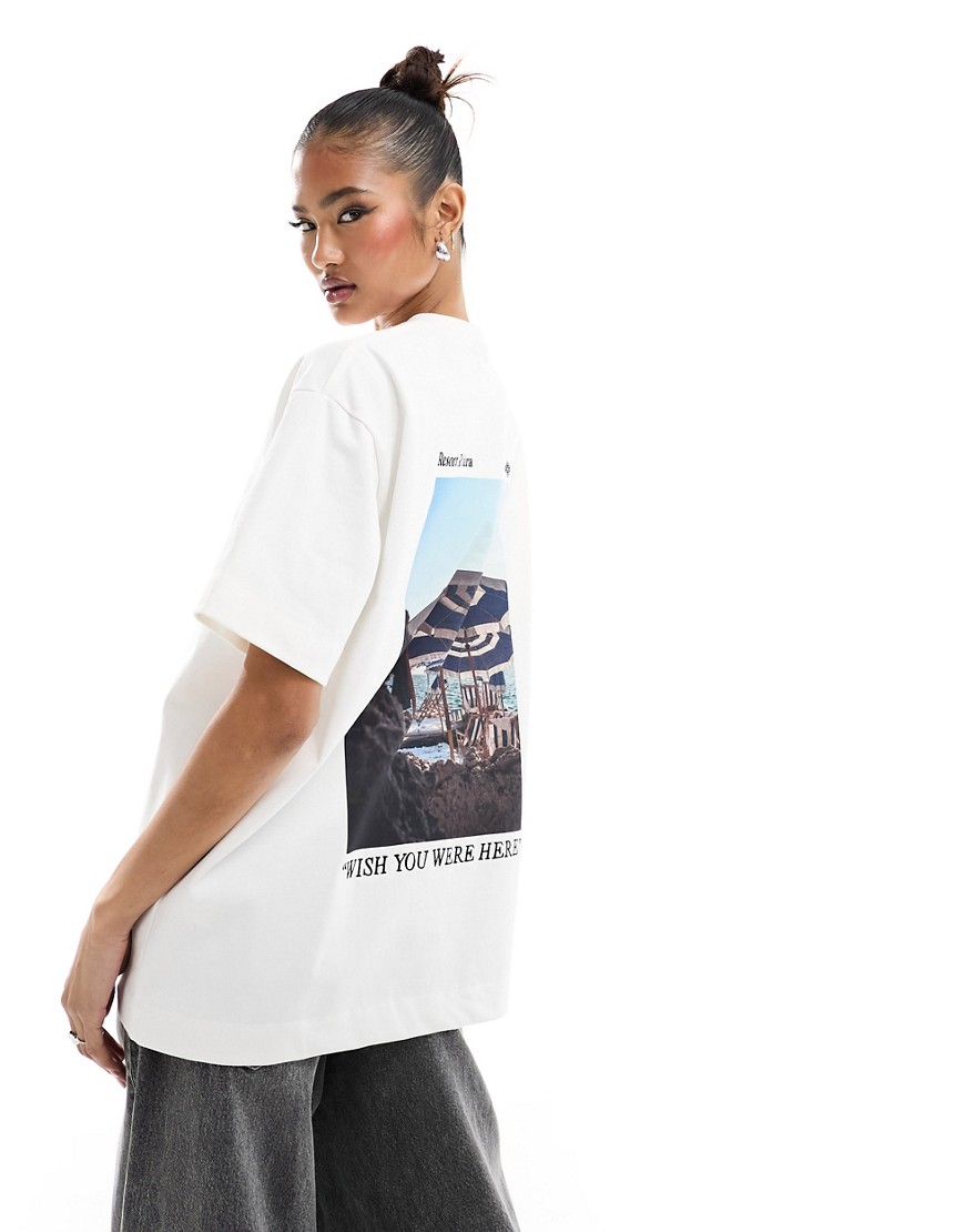 T-shirt sporco con stampa fotografica sul retro - The Couture Club - Modalova