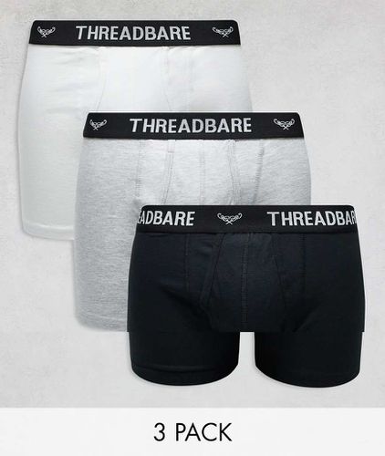 Confezione da 3 paia di boxer aderenti, colore nero, grigio e bianco - Threadbare - Modalova