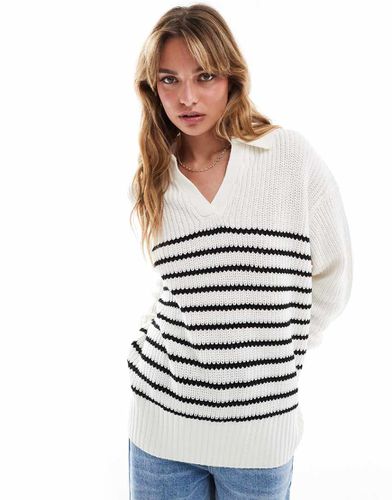 Maglione oversize a righe con scollo a V - Threadbare - Modalova