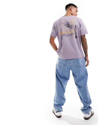T-shirt lilla con stampa di scarponcino sul retro - Timberland - Modalova