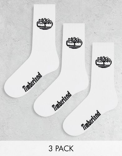Core - Confezione da 3 paia di calzini bianchi con logo doppio - Timberland - Modalova