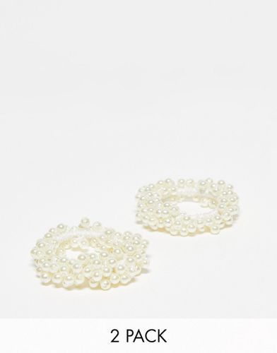 Confezione da 2 elastici per capelli decorati con perle sintetiche - True Decadence - Modalova