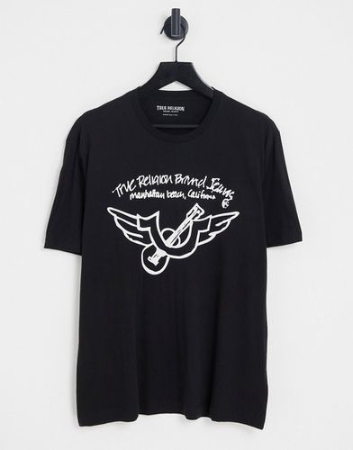 T-shirt a maniche corte nera vestibilità comoda - True Religion - Modalova