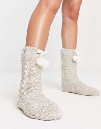 Calzini foderati in pile color crema con pompon - UGG - Modalova