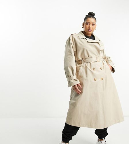 Urban Code Plus - Trench oversize taglio lungo beige - Urbancode Curve - Modalova