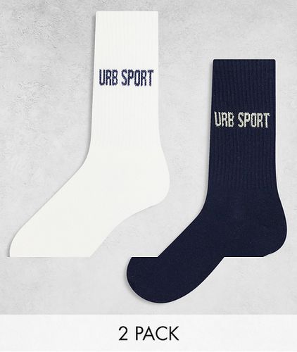 Confezione da 2 paia di calzini bianco sporco e - Urban Threads - Modalova