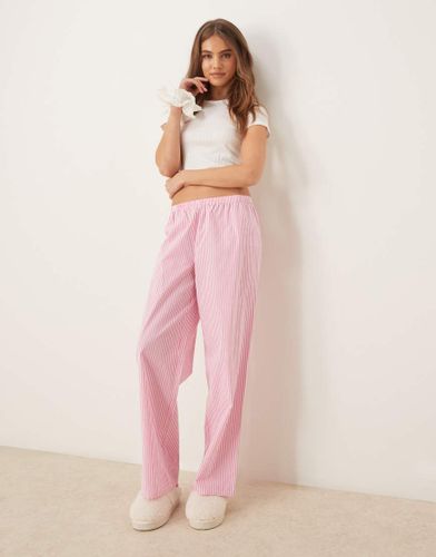 Ensemble de pyjama avec pantalon en coton rayé et t-shirt en maille pointelle à manches longues - Urban Threads - Modalova