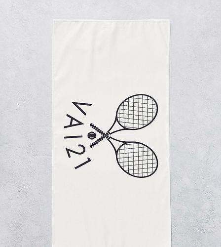 Asciugamano da palestra a tema tennis color crema - VAI21 - Modalova