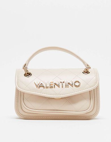 Valentino - Mansion - Borsa a tracolla trapuntata écru con patta e catenina - Valentino Bags - Modalova