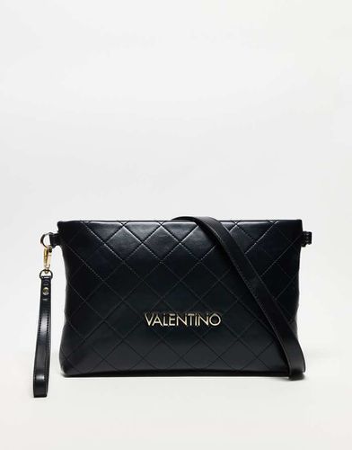 Valentino - Nur Re - Pochette grande trapuntata nera con cinturino da polso - Valentino Bags - Modalova