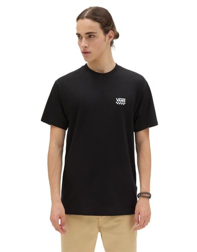 T-shirt a maniche corte nera con logo sul petto con dettaglio a scacchi - Vans - Modalova