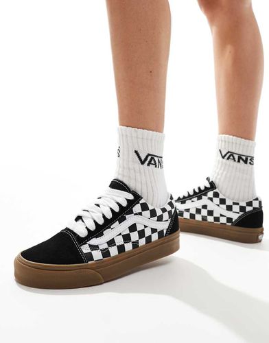 Old Skool - Sneakers con lacci oversize nere e bianche a scacchi con suola in gomma - Vans - Modalova