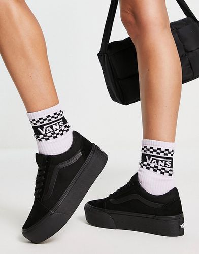 Old Skool Stackform - Sneakers in camoscio e tela nere con suola rialzata - Vans - Modalova