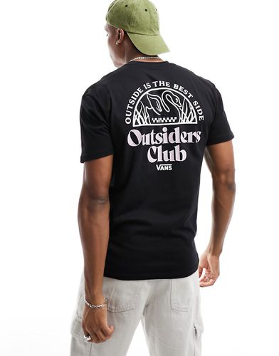 Outsiders Club - T-shirt nera con stampa sul retro e tasca - Vans - Modalova