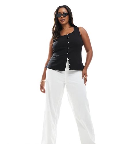 Jean large - Écru - Vero Moda Curve - Modalova