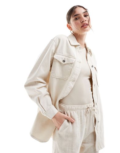 Camicia giacca oversize in denim écru - Vero Moda - Modalova