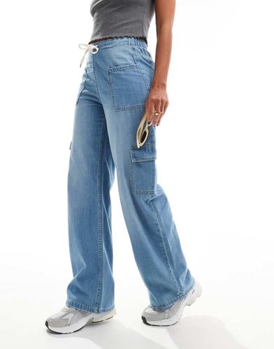 Jeans ampi cargo azzurri con coulisse - Vero Moda - Modalova