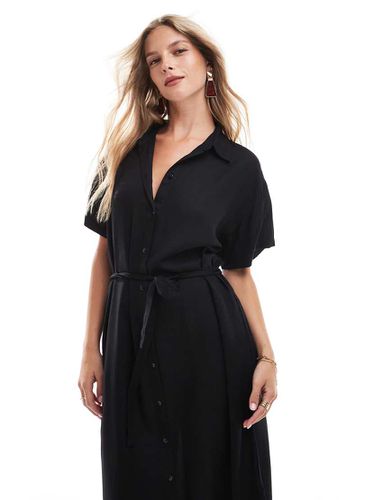 Vestito camicia midi con cintura annodata - Vero Moda - Modalova