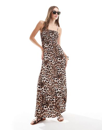 Vestito lungo punto smock con bustino con stampa leopardata - Vero Moda - Modalova