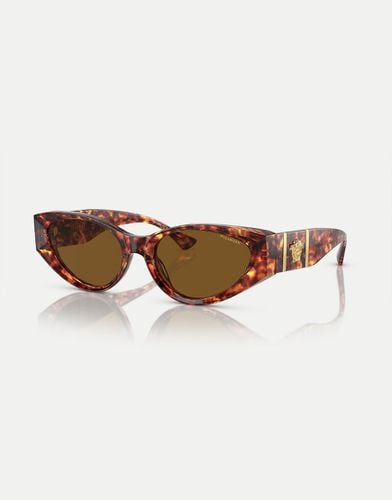 Ve4454 - Occhiali da sole cat-eye scuro tartarugato con lenti marroni polarizzate - Versace - Modalova