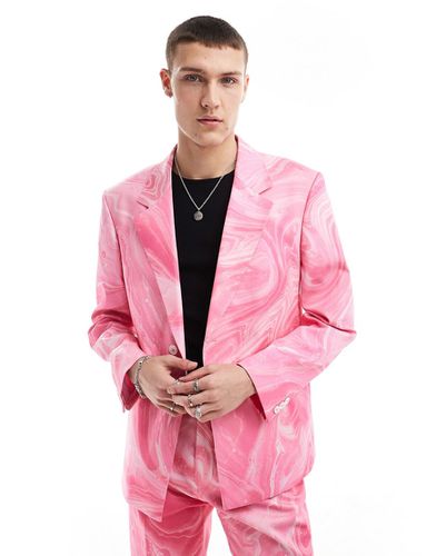 Giacca da abito rosa con stampa a vortici - Viggo - Modalova