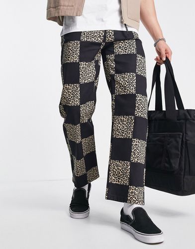 Jeans neri a scacchi leopardati - Vintage Supply - Modalova