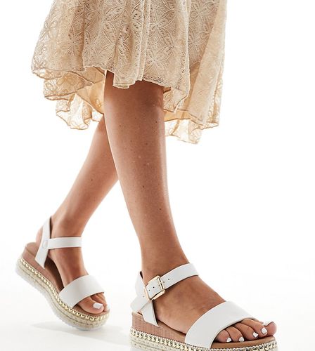 Sandali con fascette bianche e suola spessa colore naturale - Yours - Modalova